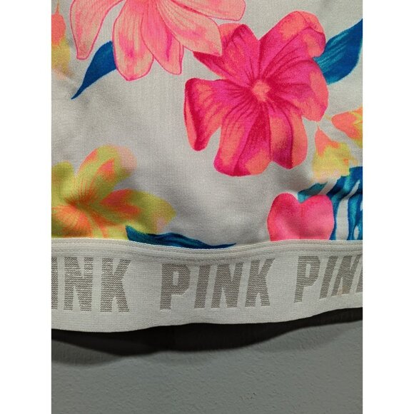 Victoria's Secret Pink Sports Bra Womens Sz Large Ultimate Unlined Floral - Picture 13 of 13
